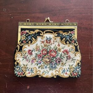Vintage floral Tapestry Clutch Bag